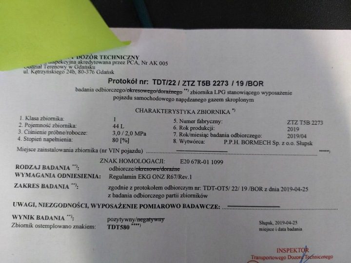 БАЛЛОН ГАЗОВЫЙ ГБО 44L 2029 г. ПОДВЕСНОЙ ДОКУМЕНТЫ + КЛАПАН, фото 2
