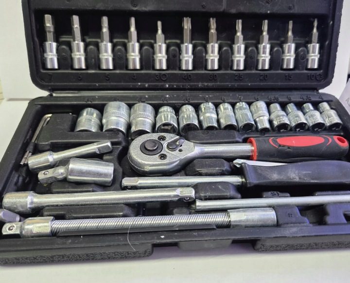 КОМПЛЕКТ ТОРЦЕВЫХ ГОЛОВОК 46 ЭЛЕМЕНТОВ ТРЕЩОТКА БИТЫ КЕЙС TORX, фото 5