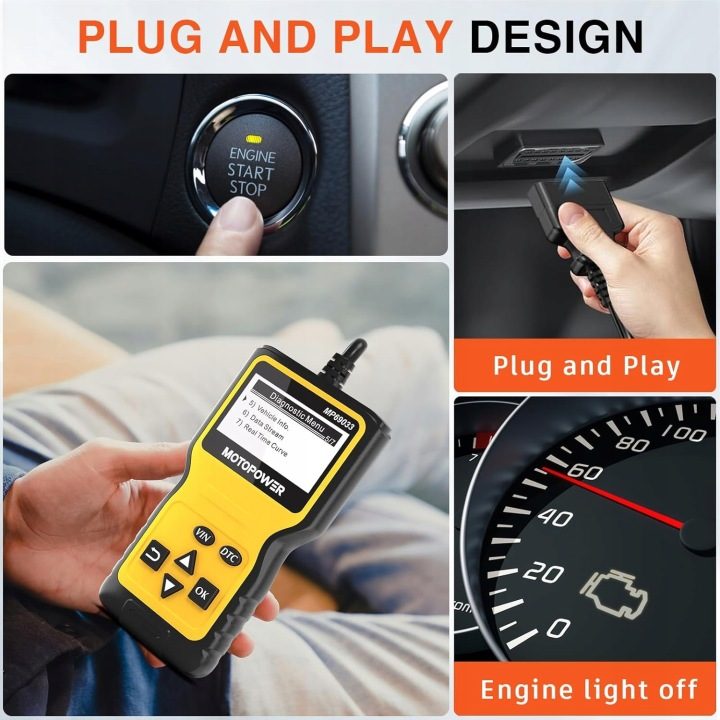 ТЕСТЕР ДИАГНОСТИЧЕСКИЙ СКАНЕР OBD2 MOTOPOWER MP69033, фото 5