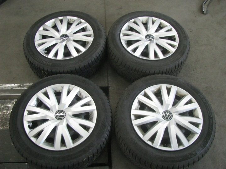 КОЛЕСА СТАЛЬНЫЕ ЗИМА VW 5X112 6,5J16 ET46 + 205/55R16 91H NEXEN КОЛПАКИ, фото 1
