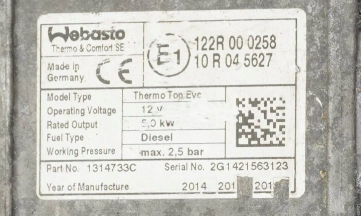 АВТОНОМНЫЙ ОТОПИТЕЛЬ WEBASTO OPEL ASTRA ZAFIRA 1317413B, фото 6