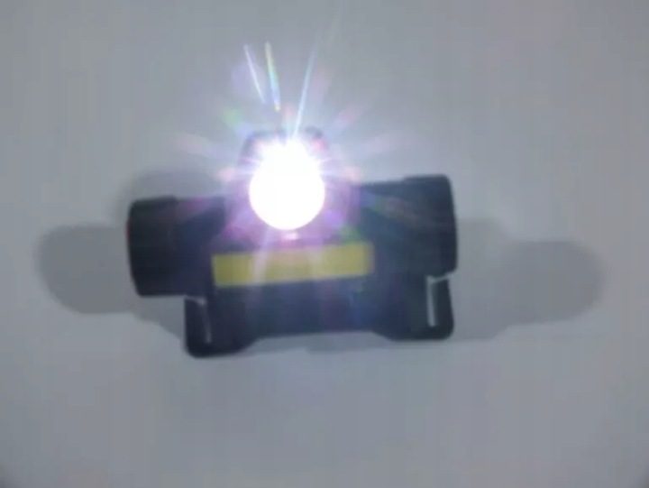Фонарик LED лобовой 1W COB+1W LED АКБ, фото 2