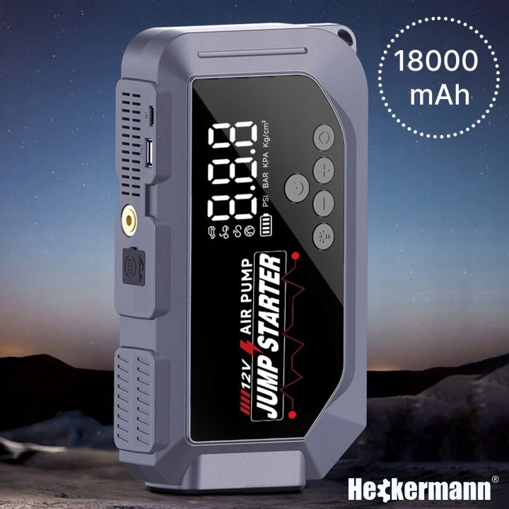 Устройство пусковое Booster Jump стартер 18000 мАч компрессор 150 PSI 2w1, фото 12