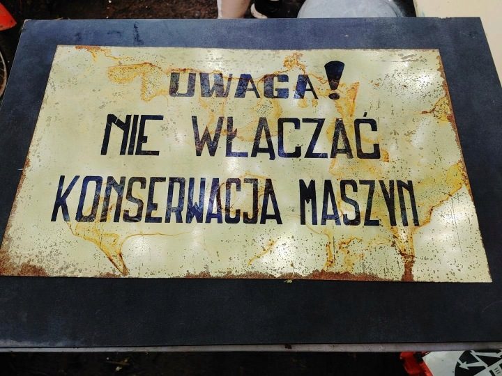 ТАБЛИЧКА INFORMACYJNA ОРИГИНАЛ ПНР 48 x 29 WYSTRÓJ ГАРАЖ, фото 1
