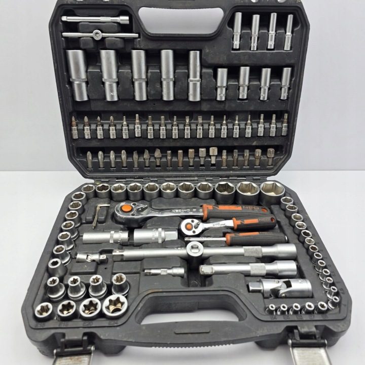 Торцевые головки 110 элементов 1/2", 1/4" Кейс NEO TOOLS, фото 1