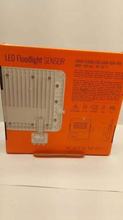 Прожектор с датчиком движения Videx VLE-F2e-505W-S 50 Вт 4500 lm 5000K IP65, фото 3