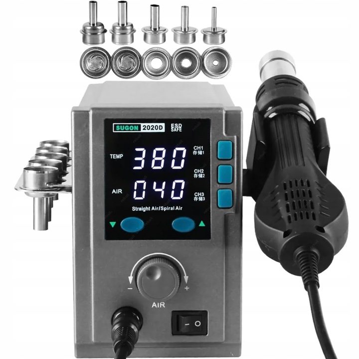 СТАНЦИЯ ПАЯЛЬНАЯ HOT AIR НА ГОРЯЧИЙ ВОЗДУХ СВАРОЧНЫЙ АППАРАТ SUGON 2020D 700W, фото 1