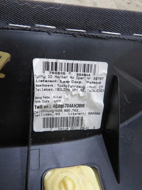 ОБШИВКА ЗАДНЕГО ДИВАНА ЛЕВАЯ AUDI A7 4G 4G0885703, фото 4