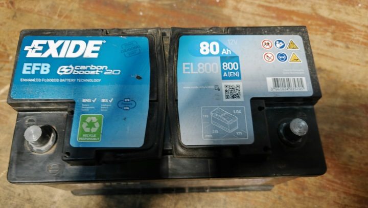 АККУМУЛЯТОР АВТОМОБИЛЬНЫЙ EXIDE СТАРТ СТОП 80Ah 800A EFB EL800, фото 2