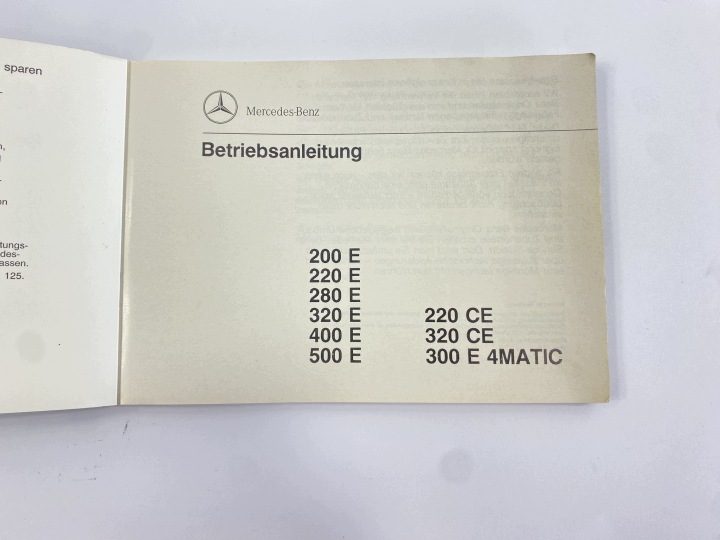 ИНСТРУКЦИЯ ПО ЭКСПЛУАТАЦИИ MERCEDES W124 200E 220E 280E 320E 400E 500 1245848083 DE, фото 5
