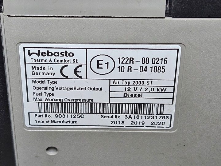 Webasto AIR Top 2000 ST 12V - дизель, комплект 2018, фото 3