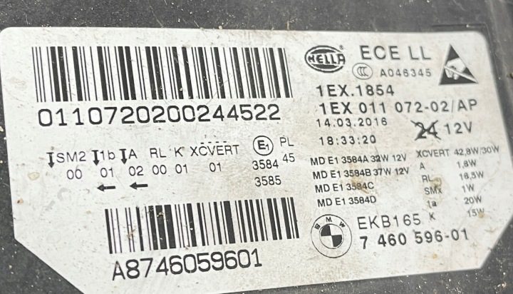 КРЫШКА ПРАВАЯ ФАРЫ BMW 5 F10 FULL LED 186983-02, фото 4