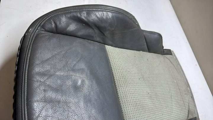 Подушка сиденья обшивка сиденья SAAB 93 9-3 II серая кожа светлая велюр полу, фото 5