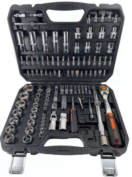 Торцевые головки 110 элементов 1/2", 1/4" Кейс NEO TOOLS, фото 1