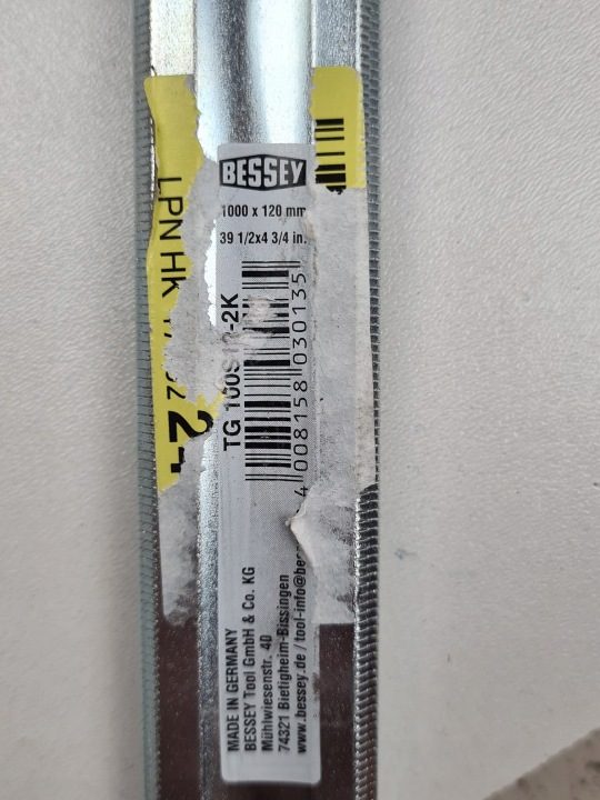 Струбцина śrubowy столярная чугунная TG с rękojeścią drewnianą Bessey TG100S122K, фото 5