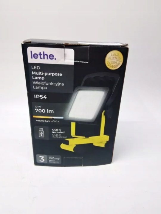 Lethe Фара LED 10W 700lm Аккумулятор USB-C IP54 Лампа переносная 4000K, фото 1
