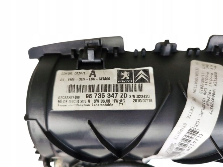 Дисплей магнитолы навигации GPS Peugeot 308 I T7 CC 96735347ZD, фото 4