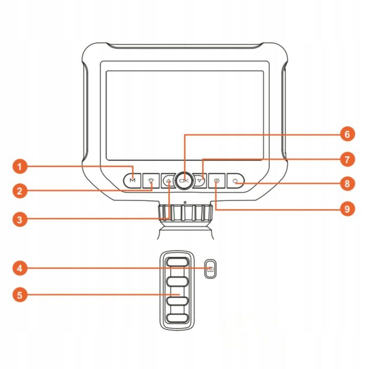 KAIWEETS KBA01 Dwukierunkowy boroskop przegubowy 210° 4.3-calowy дисплей IPS 8 мм, фото 4