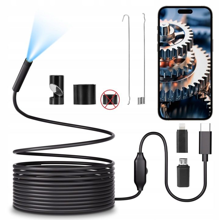 HOFENY Эндоскоп HD 1920P LED Инспекционная камера IP67 Android iOS 5m, фото 1