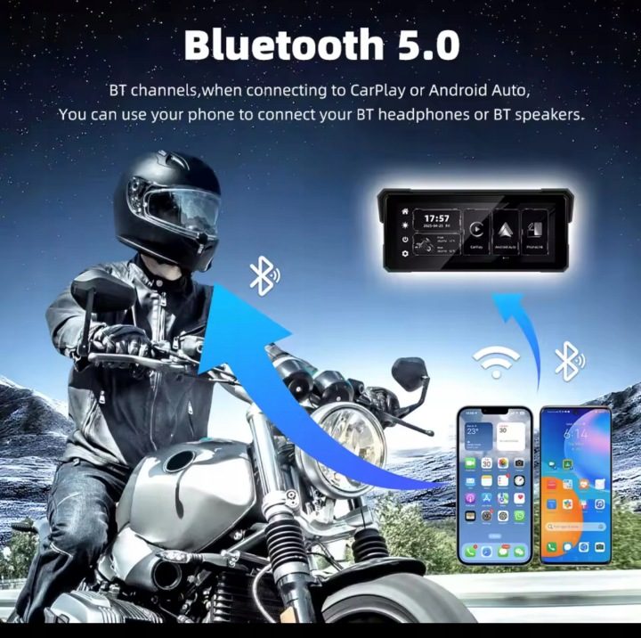 Carpuride W702S Pro Экран мотоциклетный 7" CarPlay Android Авто BM05 BT, фото 5