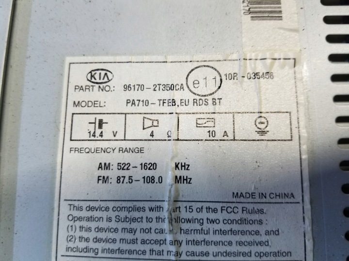 МАГНИТОЛА CD KIA OPTIMA III 96170-2T350CA, фото 4