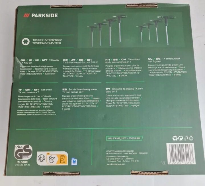 Комплект ключей trzpieniowych Torx TX 8 шт. PARKSIDE с кронштейном T10-T50, фото 2