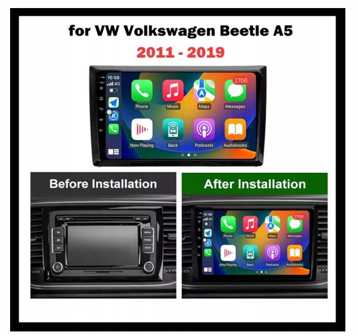 Автомагнитола Android 13, 9-cala для VW Volkswagen Beetle A5 2011-2019, фото 2