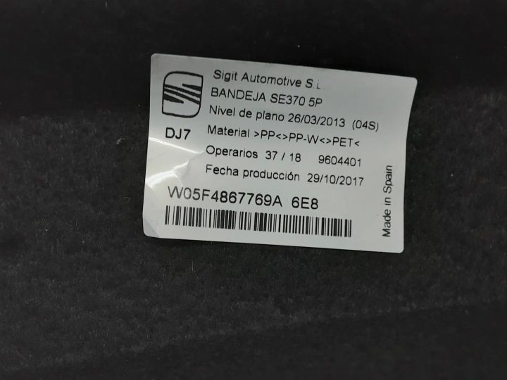 Полка задняя SEAT OE 5F4867769A, фото 3