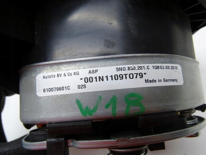 ПОДУШКА БЕЗОПАСНОСТИ AIRBAG ВОДИТЕЛЯ 5N0880201C VW TIGUAN I 5N, фото 9