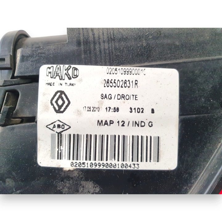 ФОНАРЬ ПРАВЫЙ Renault Clio IV ХЭТЧБЕК 2012-2016 задний 265502631R, фото 6