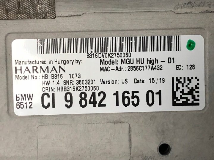 Главное устройство High 3 BMW 3 G20 65129842165 2019-, фото 8