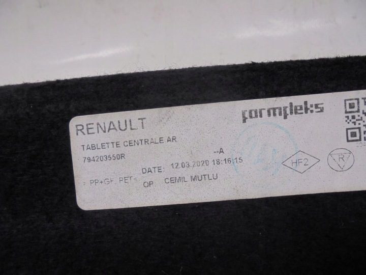 ПОЛКА БАГАЖНИКА ЗАДНЯЯ 794203550R RENAULT CLIO 5 В ХЭТЧБЕК 20 г., фото 10