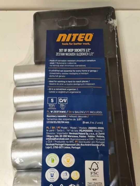 НАБОР ГОЛОВОК GŁĘBOKICH 1/2" NITEO TOOLS, фото 3