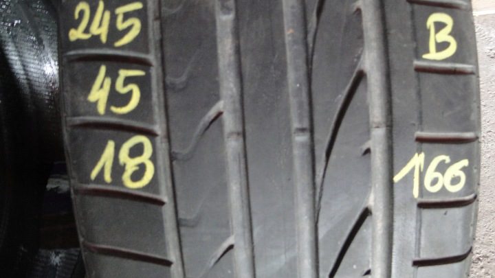 2× Шина летняя Bridgestone Potenza Sport 245/45R18 100 Y защита диска, усилитель (XL), фото 2
