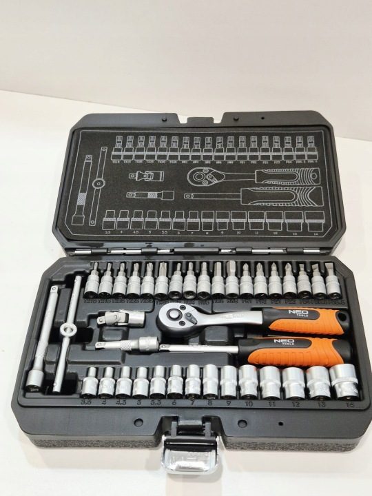 КОМПЛЕКТ ТОРЦЕВЫЕ ГОЛОВКИ 1/4 1/2 86 шт. элементов CR-V NEO-TOOLS, фото 2