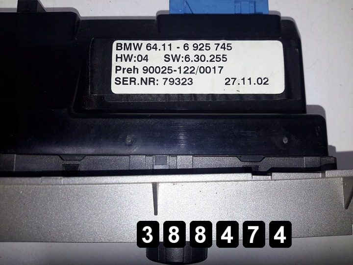 2005 BMW 7 Серия Модуль управления кондиционером 64116925745, фото 5