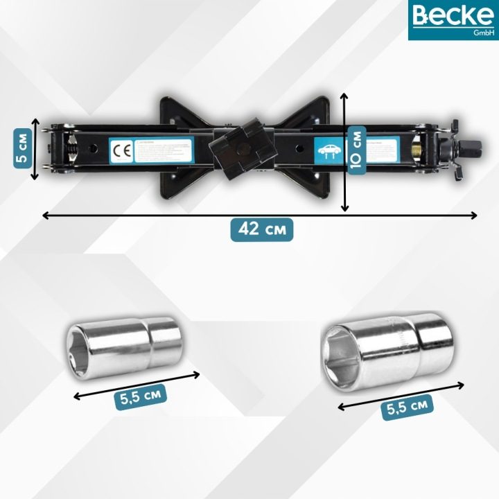 Домкрат ромбический Becke 1500 кг 10-40 мм, фото 12