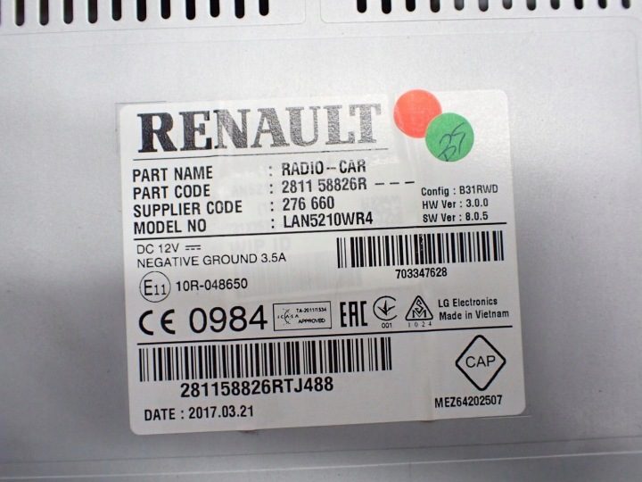 НАВИГАЦИЯ МАГНИТОЛА ЗАВОДСКАЯ ОРИГИНАЛ 281158826R RENAULT CLIO IV 17 г., фото 7