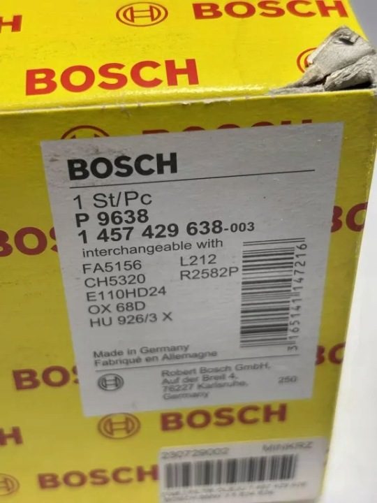 BMW серия 3 E36 5 E34 фильтр масляный Bosch 1 457 429 638 P9638, фото 2