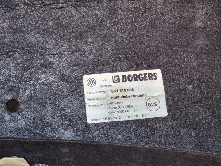 Защита под консоль VOLKSWAGEN Golf левая 5K1819593 11154, фото 4