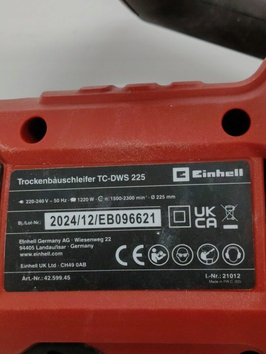 Einhell Шлифмашина для suchej zabudowy TC-DWS 225 1220W 225 мм Odsysanie, фото 9