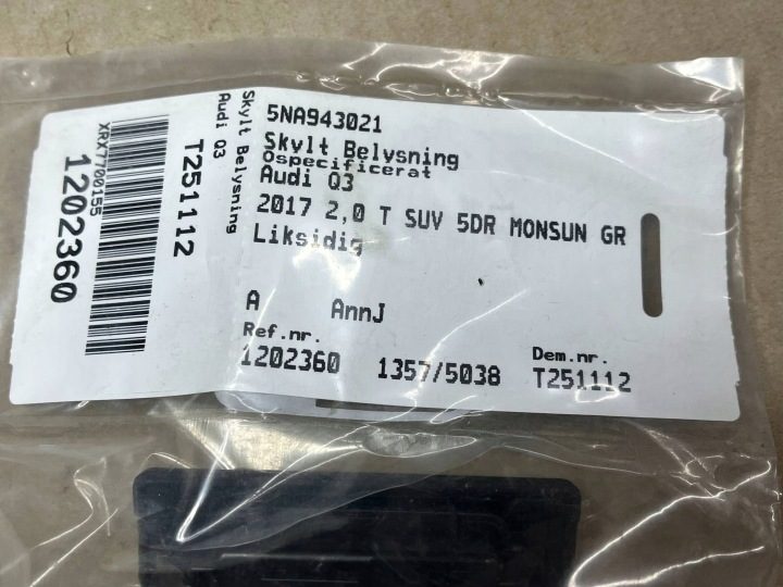 Подсветка номера номерного Audi OE 5NA943021, фото 5