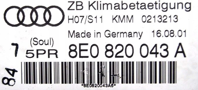 БЛОК УПРАВЛЕНИЯ ПЕЧКОЙ КОНДИЦИОНЕРА ПОДОГРЕВА СИДЕНИЙ AUDI A4 B6 8E0820043A, фото 4