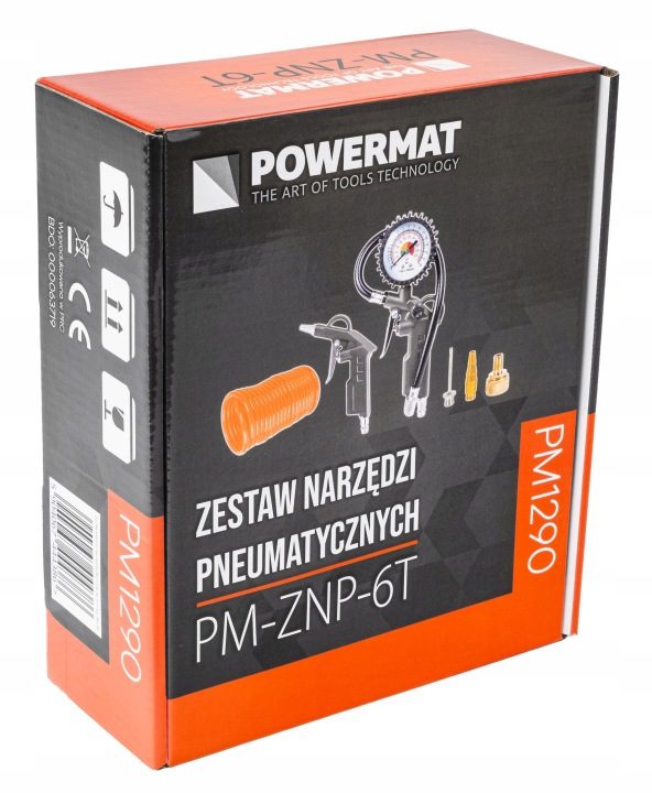 Комплект инструментов пневматических Powermat 6 шт. с pistoletem и wężem, фото 9