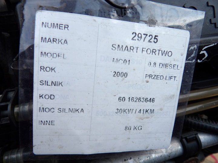 Smart Fortwo MC01 800 см - 41 л.с. двигатель в сборе 6016263646, фото 7