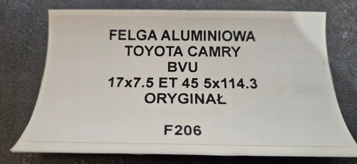 Литой диск Toyota OE CAMRY 7.5" x 17" 5x114.3 ET 45, фото 11