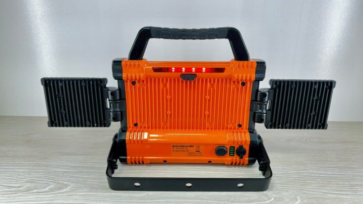 ФОНАРЬ АККУМУЛЯТОРНЫЙ ГАРАЖНЫЙ ГАЛОГЕННЫЙ COB-LED 30W+2X10W RICHMANN, фото 2