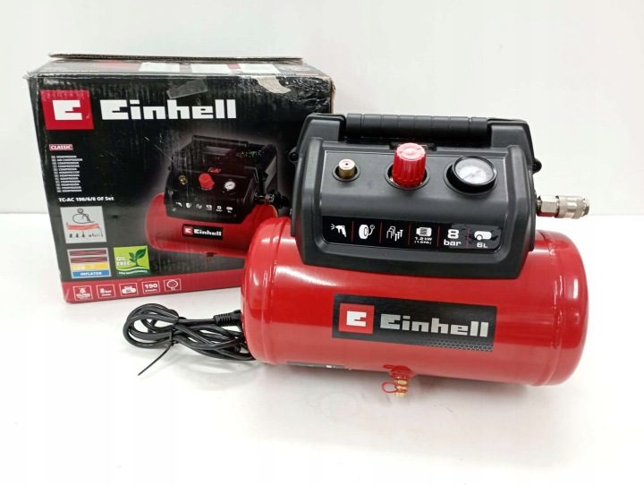 Компрессор безмасляный Einhell TC-AC 190/6/8 OF 6 l 8 бар, фото 2