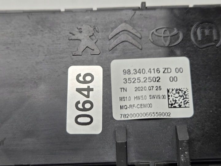 CITROEN BERLINGO PARTNER IV БЛОК УПРАВЛЕНИЯ ПЕЧКОЙ КОНДИЦИОНЕРА 98340416ZD, фото 7