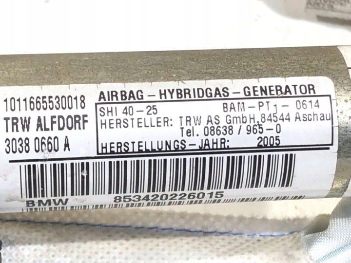 ШТОРКА БЕЗОПАСНОСТИ ПРАВАЯ BMW E83 3420226 ВНЕДОРОЖНИК 03-11 AIRBAG БОКОВОЙ, ПРАВЫЙ, фото 4